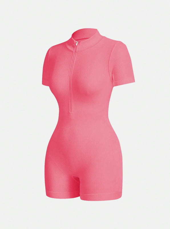 Ženska joga odjeća za ljeto sa zatvaračem - brzosušeći najlon, dizajn koji podiže stražnjicu, materijal: najlon/najlon - proljeće 2025