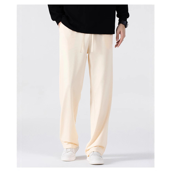 Ανδρικά casual παντελόνια – νεανικό στυλ, ίσια γραμμή, υψηλή μέση, άνοιξη, ύφασμα μπαμπού