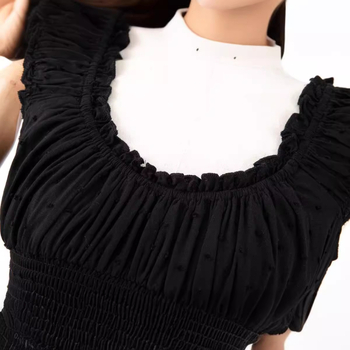 Βαμβακερό φόρεμα με έναν ώμο, κοντά μανίκια, κοντό φόρεμα, στυλ δρόμου χίπστερ, καλοκαίρι 2025