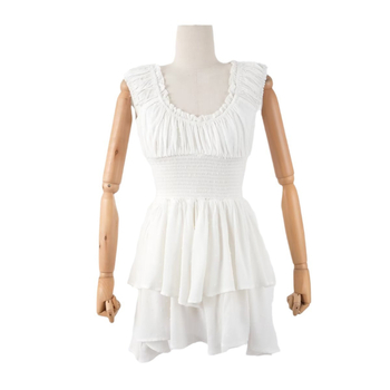 Βαμβακερό φόρεμα με έναν ώμο, κοντά μανίκια, κοντό φόρεμα, στυλ δρόμου χίπστερ, καλοκαίρι 2025