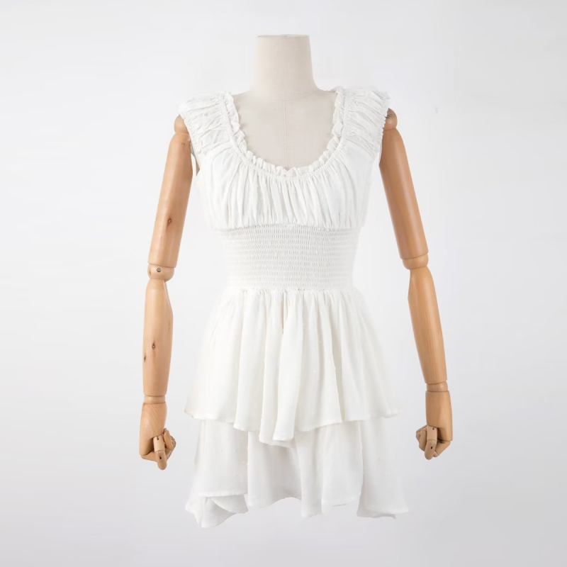 rochie din bumbac cu un umăr, mâneci scurte, rochie scurtă, stil street hipster, vara 2025