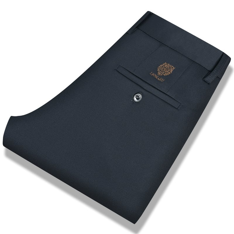 Muške hlače visoke elastičnosti, ravnog kroja, poslovni formal stil, bez glačanja, dekorativni zip