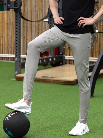 Ανδρικά αθλητικά παντελόνια, γρήγορο στέγνωμα, slim-fit, μεσαία μέση, ύφασμα νάιλον-σπάντεξ (90% νάιλον, 10% σπάντεξ)