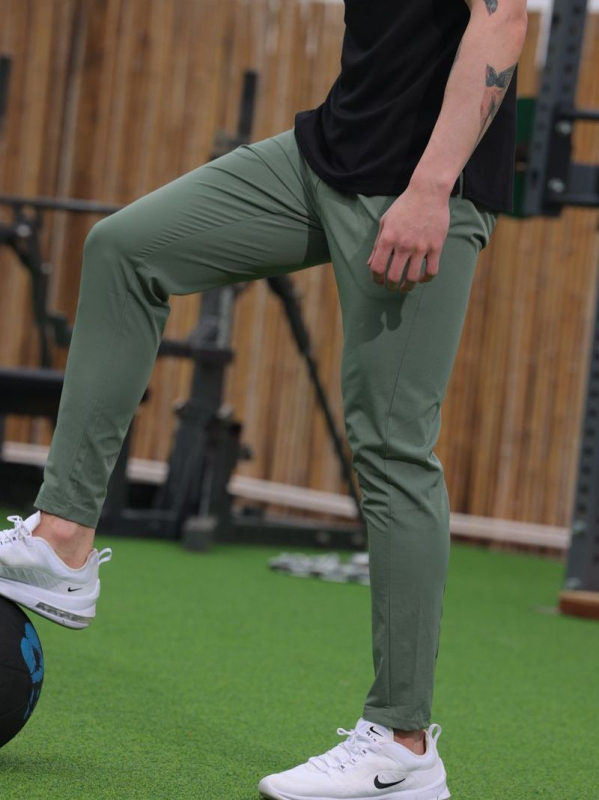 Ανδρικά αθλητικά παντελόνια, γρήγορο στέγνωμα, slim-fit, μεσαία μέση, ύφασμα νάιλον-σπάντεξ (90% νάιλον, 10% σπάντεξ)