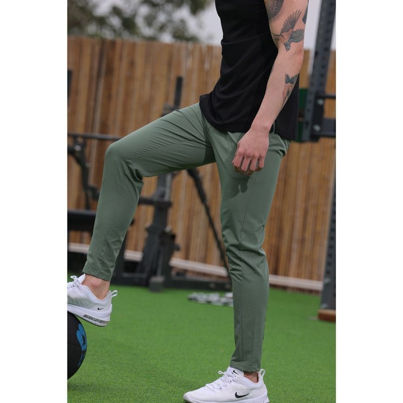 Ανδρικά αθλητικά παντελόνια, γρήγορο στέγνωμα, slim-fit, μεσαία μέση, ύφασμα νάιλον-σπάντεξ (90% νάιλον, 10% σπάντεξ)