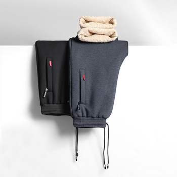 Ανδρικά παντελόνια casual με επένδυση φλίς, χαλαρή ευθεία γραμμή, παχιά για φθινόπωρο και χειμώνα