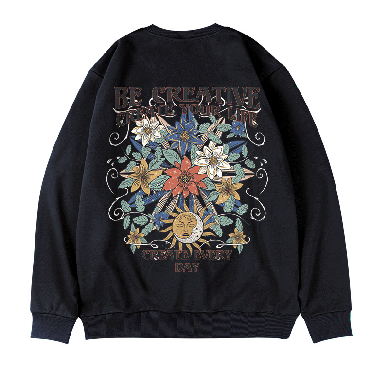 Oversize muški sweatshirt s okruglim izrezom i otisom medvjeda, poliester materijal, pogodan za proljeće i jesen