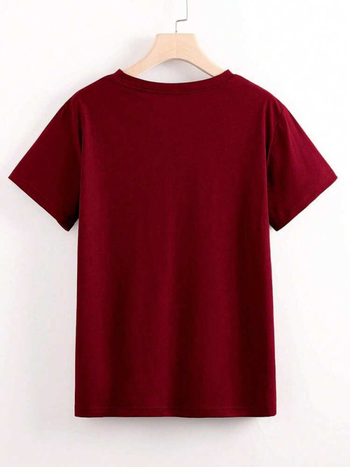 T-shirt σε ιαπωνικό ρετρό στυλ, εκτύπωση λεοπάρ και κερασιών, χαλαρή γραμμή, ύφασμα από βαμβάκι (96%+)