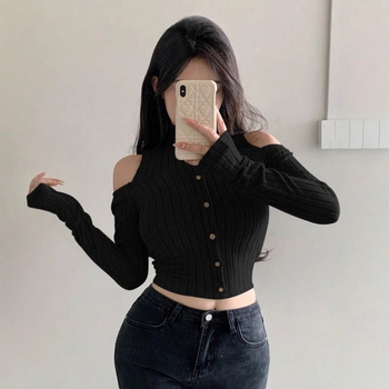 Дамска тениска с дълъг ръкав, полиестер-спандекс плат, кръгла яка, слим фит