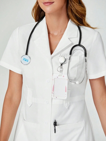 Ιατρικός εργαστηριακός χιτώνας - κοντό μανίκι, γιακάς τύπου λαπέλ, ύφασμα βαμβακοπολυεστέρα, απομάκρυνση υγρασίας