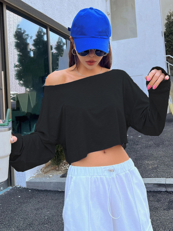 Tricou dama cu dungi, mâneci scurte, croi slim, guler rotund, poliester-spandex