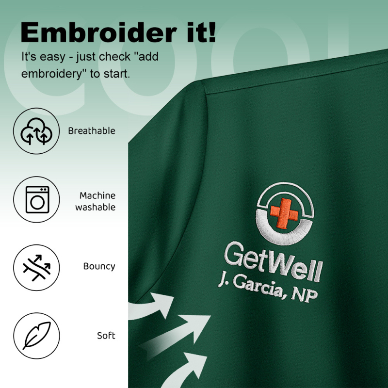 Zdravotnícky set oblečenia, unisex, krátke rukávy, vrch s V výstrihom a nohavice, polyester-elastan materiál, odvádzajúci vlhkosť