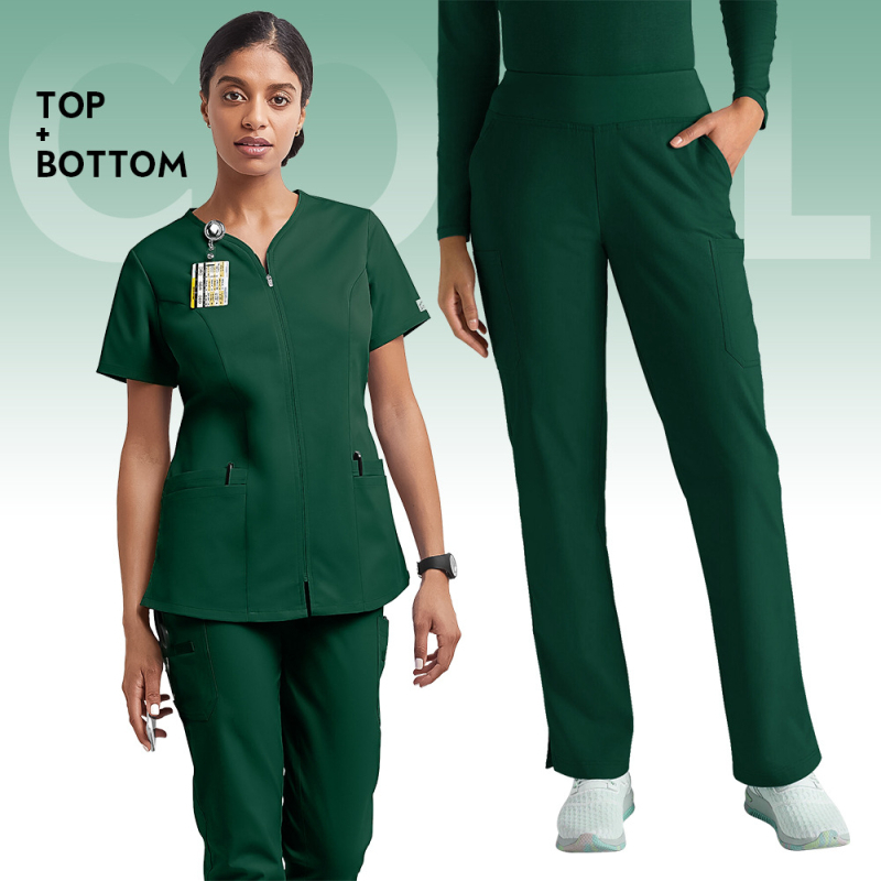 Zdravotnícky set oblečenia, unisex, krátke rukávy, vrch s V výstrihom a nohavice, polyester-elastan materiál, odvádzajúci vlhkosť