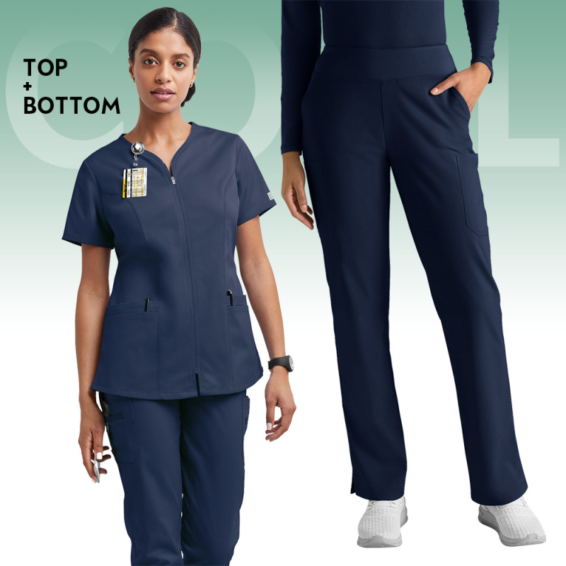 Zdravotnícky set oblečenia, unisex, krátke rukávy, vrch s V výstrihom a nohavice, polyester-elastan materiál, odvádzajúci vlhkosť