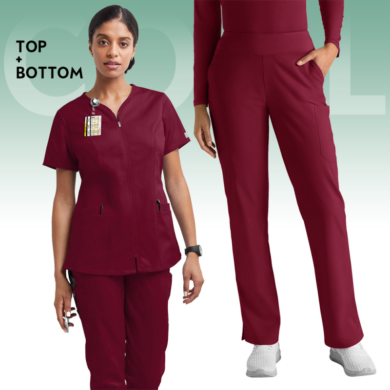 Zdravotnícky set oblečenia, unisex, krátke rukávy, vrch s V výstrihom a nohavice, polyester-elastan materiál, odvádzajúci vlhkosť