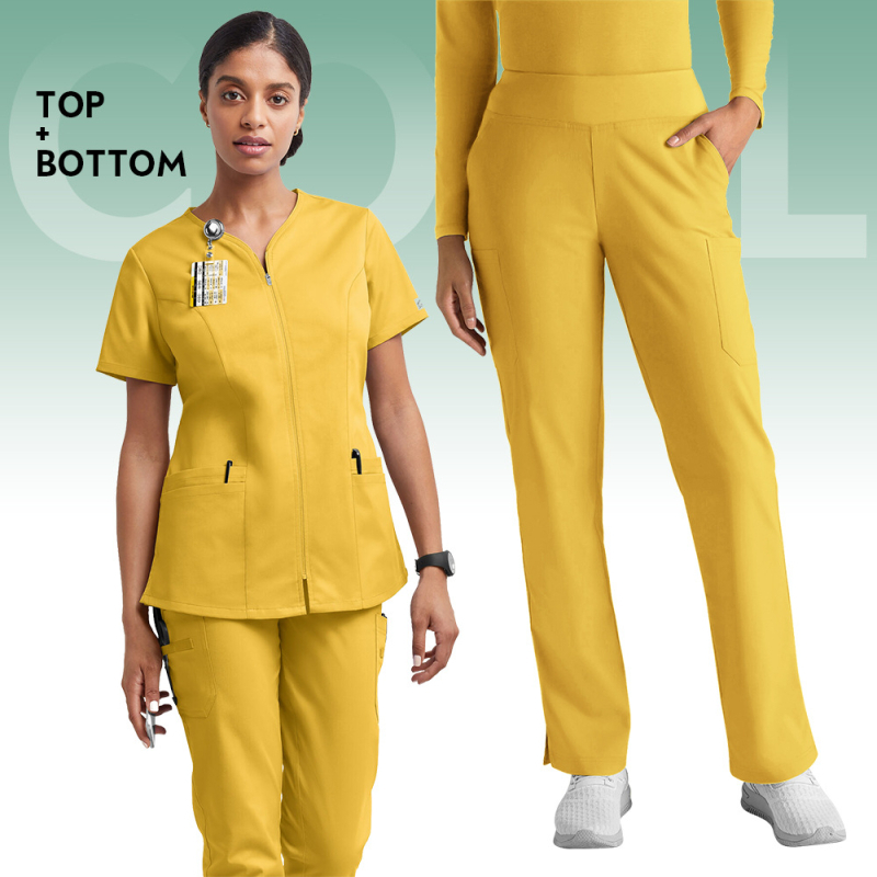 Zdravotnícky set oblečenia, unisex, krátke rukávy, vrch s V výstrihom a nohavice, polyester-elastan materiál, odvádzajúci vlhkosť