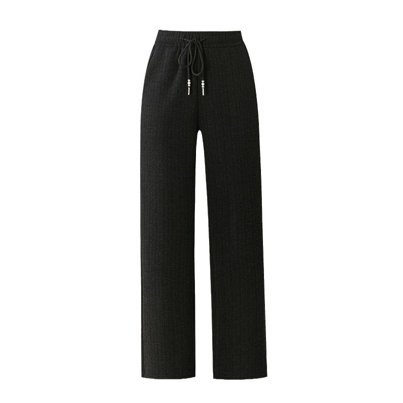 Γυναικείοι χειμερινοί παντελόνες από μαλλί με επένδυση φλίς, ίσια γραμμή, casual στυλ, ψηλή μέση, παχιά