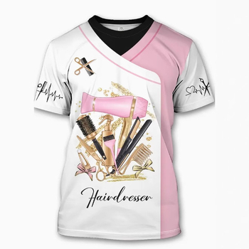 Μπλουζάκι από πολυεστερικό ύφασμα με φλοράλ εκτύπωση, στρογγυλή λαιμόκοψη, κοντά μανίκια, χαλαρή γραμμή