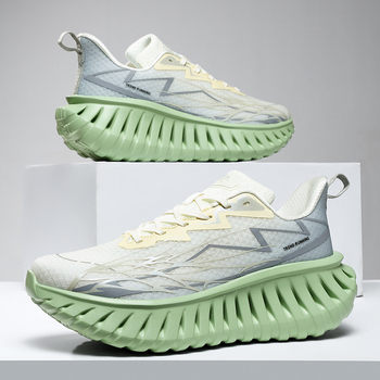 Unisex ελαφριά διαπνέοντα παπούτσια τρεξίματος με επάνω μέρος από δίχτυ, EVA πάτος, σύνθετη σόλα, κορδόνια