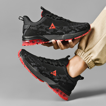 Muške Flyknit casual tenisice s air cushion, gumom potplatom, vezanje, mrežasta podstava