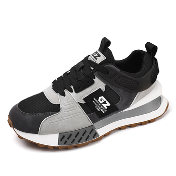 Férfi dad shoes stílusú sportcipő platformával 3–5 cm, szintetikus bőr, elöl fűzőtt, kerek orr