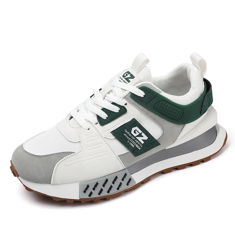 Férfi dad shoes stílusú sportcipő platformával 3–5 cm, szintetikus bőr, elöl fűzőtt, kerek orr