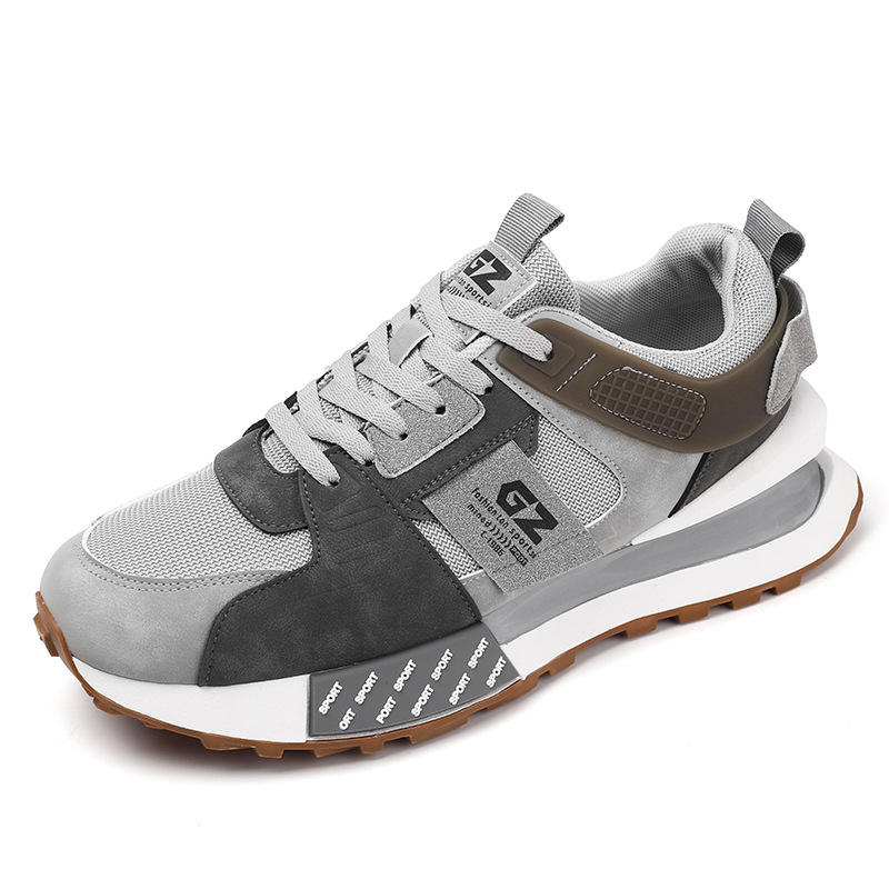 Férfi dad shoes stílusú sportcipő platformával 3–5 cm, szintetikus bőr, elöl fűzőtt, kerek orr