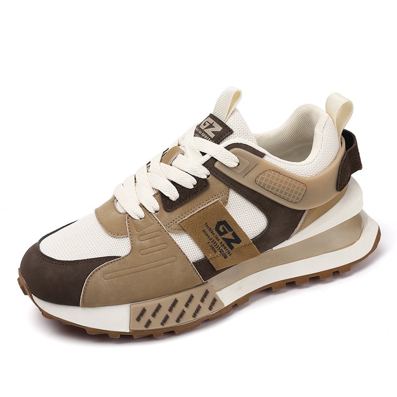 Férfi dad shoes stílusú sportcipő platformával 3–5 cm, szintetikus bőr, elöl fűzőtt, kerek orr