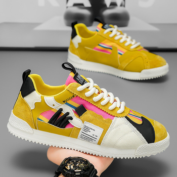 Мъжки спортно-елегантни кецове — леки и дишащи; PU горна част, инжекционно формована каучукова подметка, шнуровка, нисък връх, EVA стелка