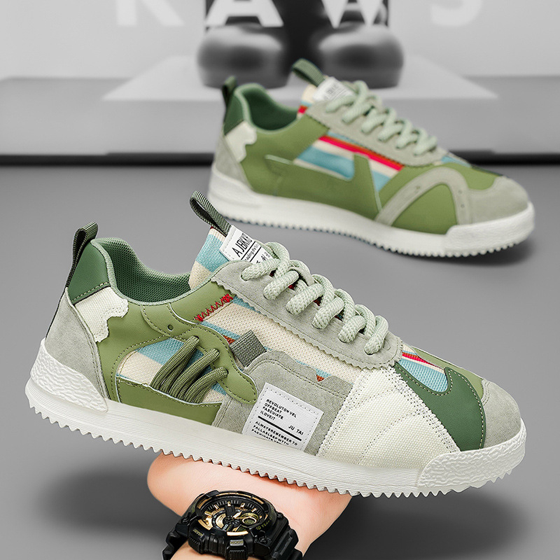 Мъжки спортно-елегантни кецове — леки и дишащи; PU горна част, инжекционно формована каучукова подметка, шнуровка, нисък връх, EVA стелка