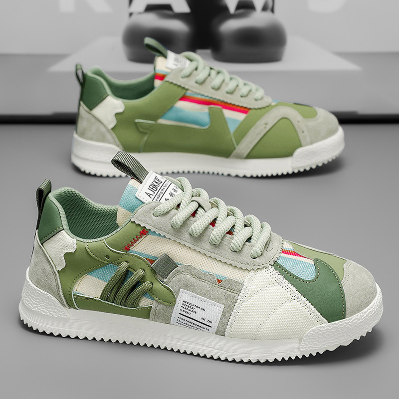 Мъжки спортно-елегантни кецове — леки и дишащи; PU горна част, инжекционно формована каучукова подметка, шнуровка, нисък връх, EVA стелка