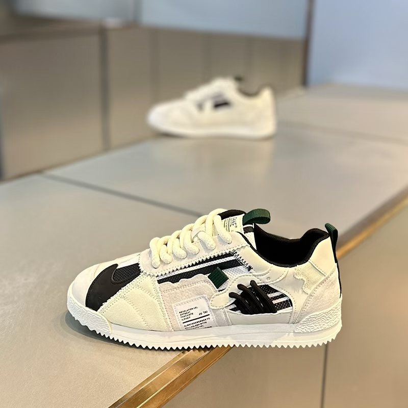 Мъжки спортно-елегантни кецове — леки и дишащи; PU горна част, инжекционно формована каучукова подметка, шнуровка, нисък връх, EVA стелка