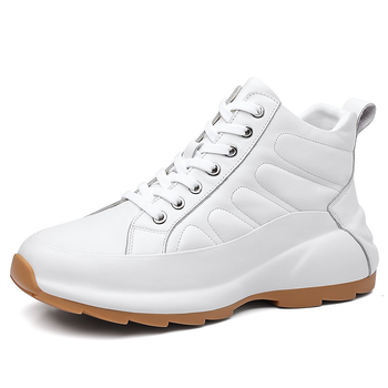 Ανδρικά χειμωνιάτικα δερμάτινα παπούτσια με Ψηλό Άνω Μέρος, Σόλα Καουτσούκ, Επάνω από δύο στρώσεις βοοειδούς δέρματος, PU Πάτος, Εσωτερικό με Πλέγμα, Ύψος Τέρνας 3–5 cm