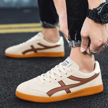 Muške tenisice u korejskom stilu – okrugli vrh, gornji dio od umjetne kože, gumeni potplat, vezivanje šnurkama