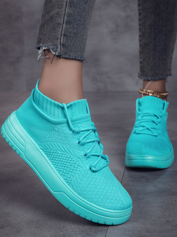 Unisex Αναπνεύσιμα Casual Παπούτσια με Πλεκτό Άνω Μέρος, Μπροστινό Δέσιμο, EVA Σόλα, Άνεση για Όλες τις Εποχές