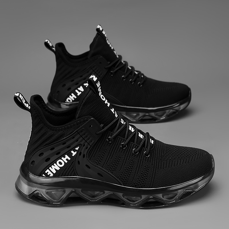 Ανδρικά αθλητικά παπούτσια Blade, αναπνεύσιμο επάνω μέρος από ύφασμα, ψηλό σχεδιασμό, καουτσούκ μεσαία σόλα και εξωτερική σόλα για το τρέξιμο