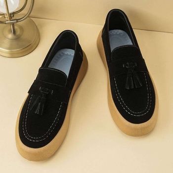 Férfi Slip-On Mokaszín cipő pamut felsőrésszel, gumírozott talppal, kerek orrú, fiatalos stílus 60 feletti férfiaknak