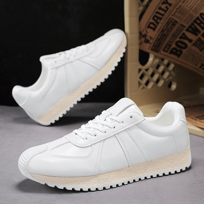 Pantofi sport casual pentru bărbați, talpă groasă, piele sintetică deasupra, talpă din cauciuc, închidere cu șireturi, profil redus