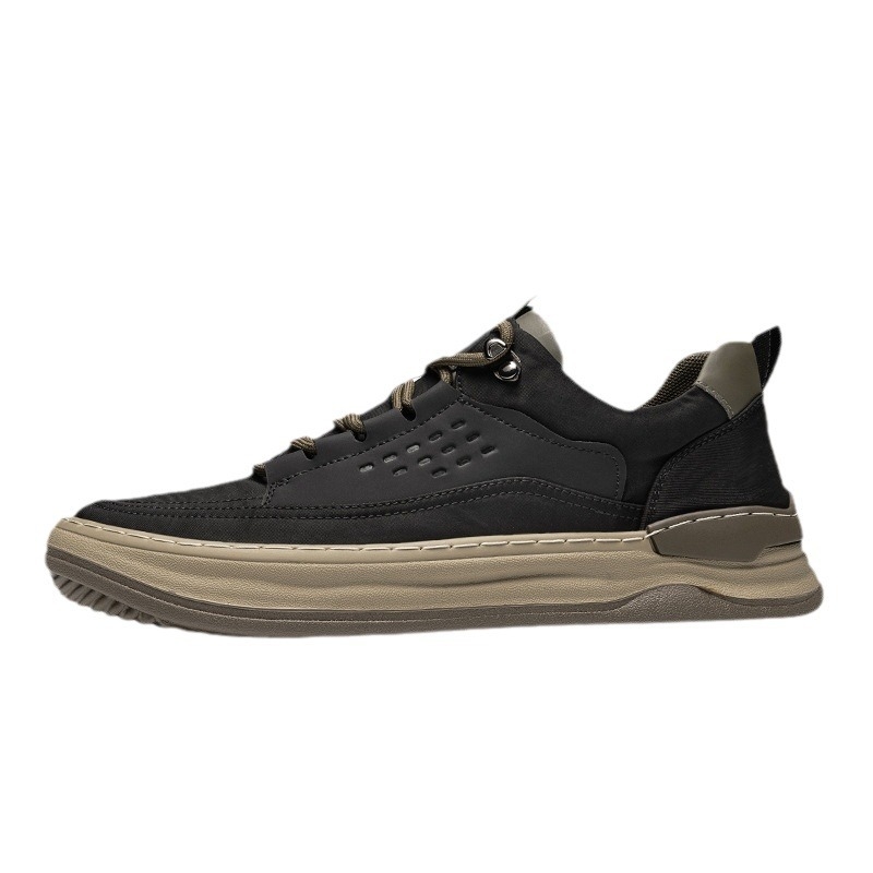 Férfi vászon sneaker – alacsony profilú, légáteresztő, mindennapi sportcipő, vastag talppal