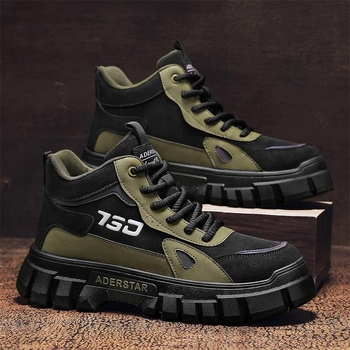 Ανδρικά μποτάκια Martin, ψηλά, σφηνοειδές τακούνι 3–5 εκ, σόλα από καουτσούκ, μείγμα υλικών, Άνοιξη 2025