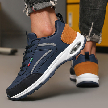 Ανδρικά casual αθλητικά παπούτσια, επάνω μέρος συνθετικό δέρμα/ σουέτ, παχιά αερομεταφερόμενη αντιολισθητική σόλα, EVA πάτος, καλοκαίρι, χαλαρό στυλ