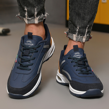 Ανδρικά casual αθλητικά παπούτσια, επάνω μέρος συνθετικό δέρμα/ σουέτ, παχιά αερομεταφερόμενη αντιολισθητική σόλα, EVA πάτος, καλοκαίρι, χαλαρό στυλ