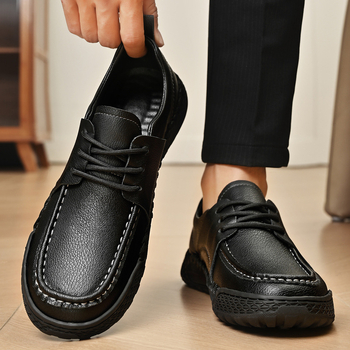 Ανδρικά casual παπούτσια από PU δέρμα με ραφή, σόλα καουτσούκ, πάτος EVA, επένδυση από μικροϊνες