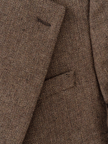 Мъжки Slim-Fit бизнес формален костюм с Notch лацкан, двупосочно закопчаване на два копчета, херингбон модел, полиестрова смес (56.8% полиестер)