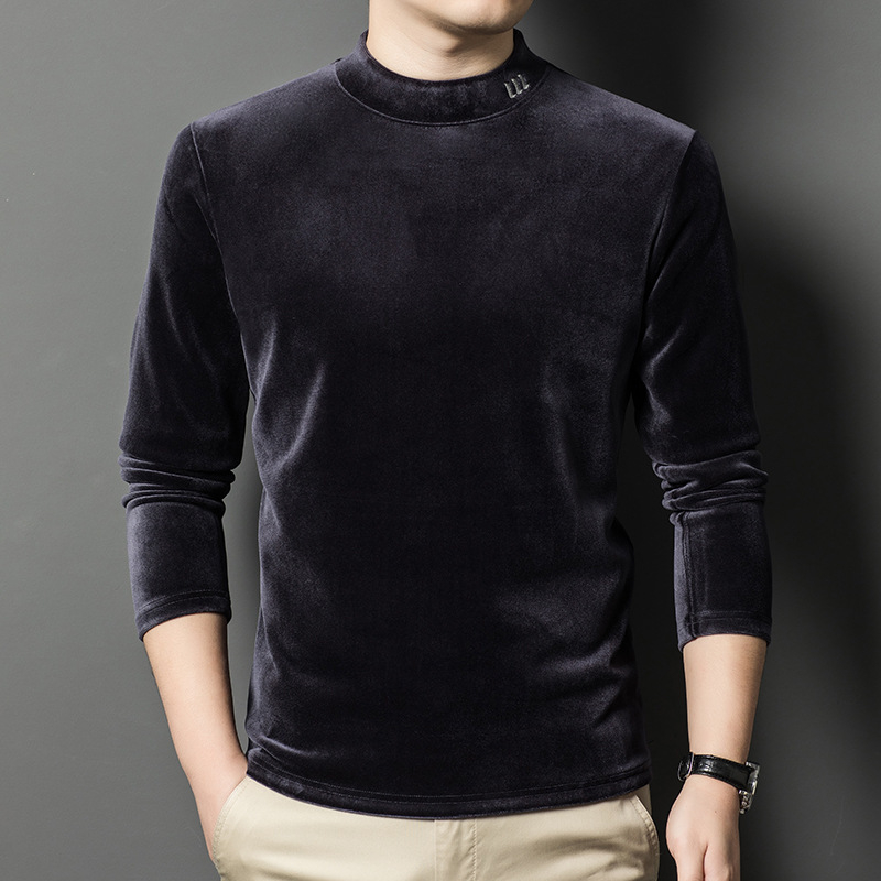 Muški debeli pleteni džemper s visokim ovratnikom, duge rukave, slobodan kroj, jesen 2024