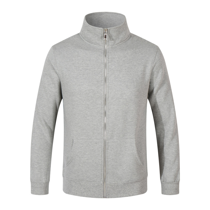 Unisex φθινοπωρινό φλίς με φερμουάρ και σταθερό κολάριο, βαμβακερό ύφασμα 90%