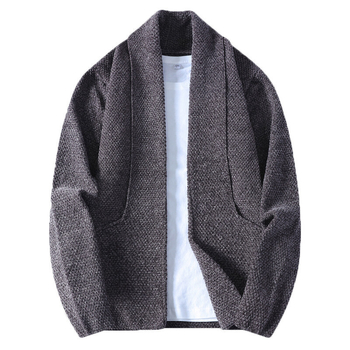 Мъжки кардиган, V‑образно деколте, дълги ръкави, полиестрова смес 50%, прав силует