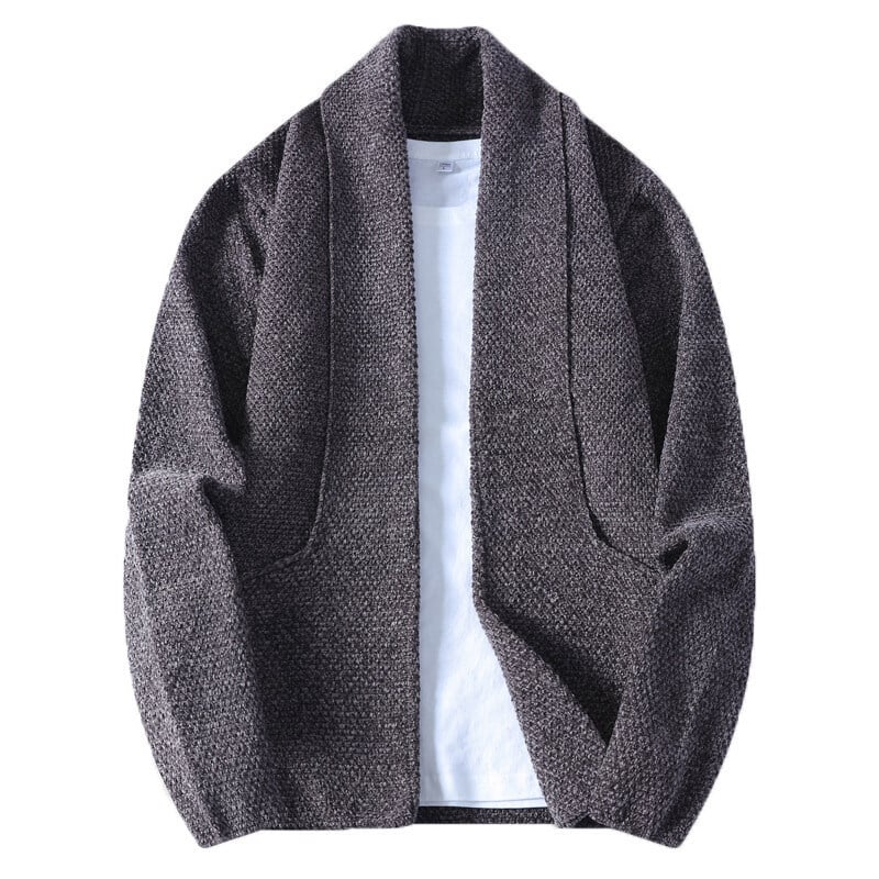 Muški kardigan, V-izrez, dugi rukav, mješavina poliestera 50%, ravni kroj