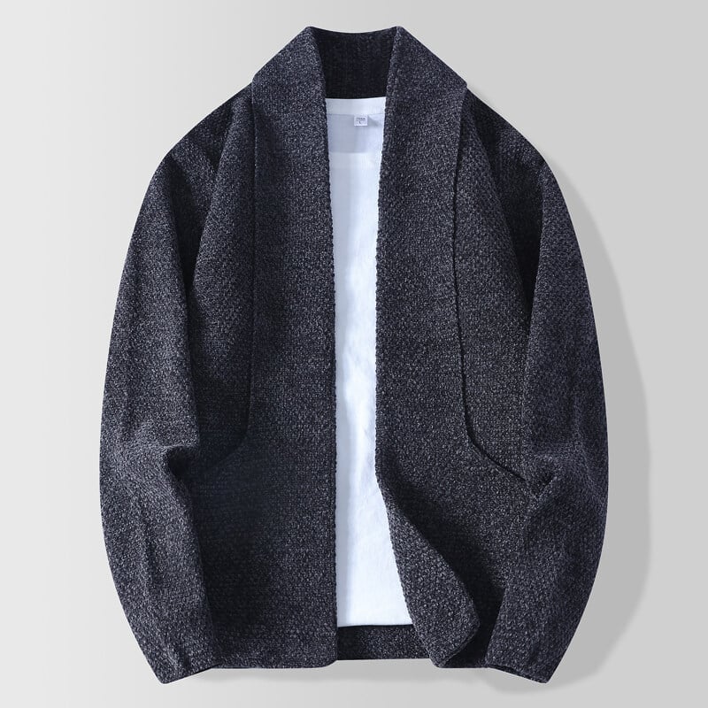 Muški kardigan, V-izrez, dugi rukav, mješavina poliestera 50%, ravni kroj