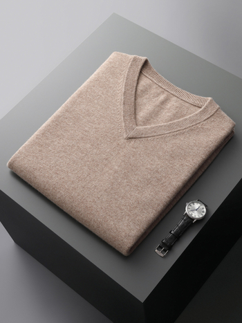 Ανδρικό γιλέκο από 100% μαλλί, πλεκτό, χωρίς μανίκια, άνετη εφαρμογή, V-λαιμός